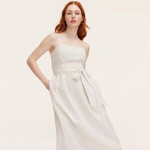 Kate Spade Cream and Black Polka Dot Strapless Dress